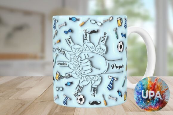 3D Inflated Custom Father Mug Design