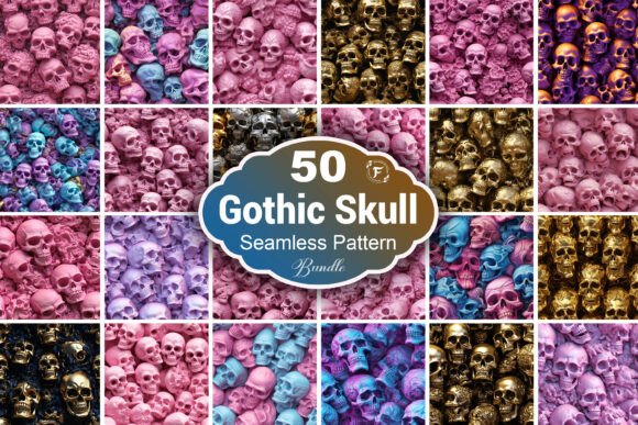 3D Skull Seamless Pattern for Bold Design