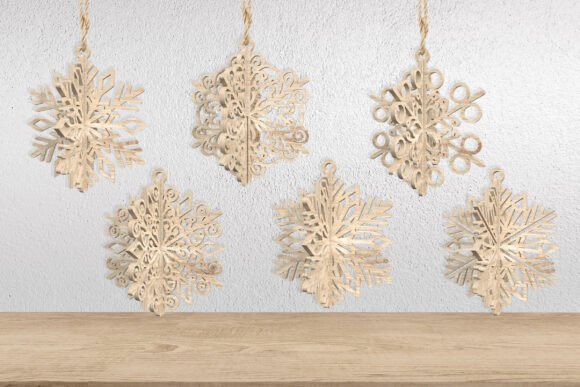 3D Snowflake Ornament Laser Cut Bundle