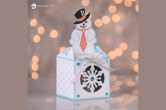 Create a Snowman Ornament Box SVG
