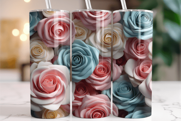 Elevate Your Craft with 3D Roses Tumbler Designs