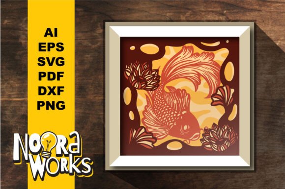 Koi & Lotus Layered Papercut Art