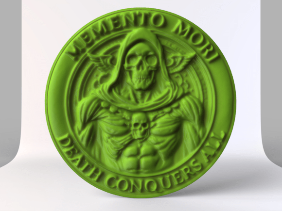 Memento Mori Grim Reaper 3D STL Medallion