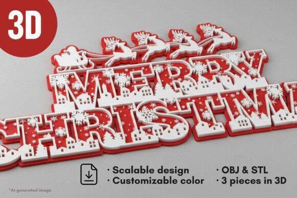 Merry Christmas 3D Print: Crafting Festive Decor with Modern Precision