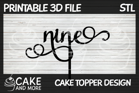 Nine Cake Topper: Elegant 3D Printed Design