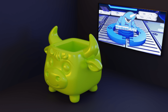 Plant Pot: The Little Cow 3D Model for Charming Home Decor