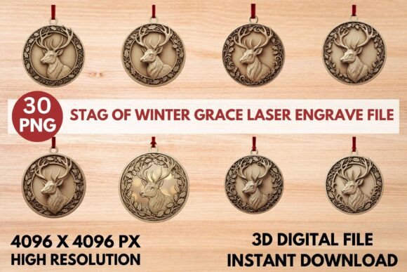 Stag of Winter Grace Laser Files