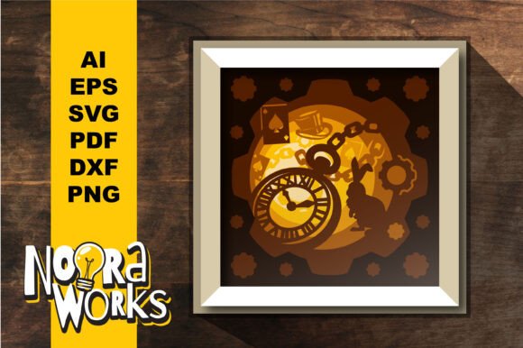 Whimsical Pocket Clock Papercut Art
